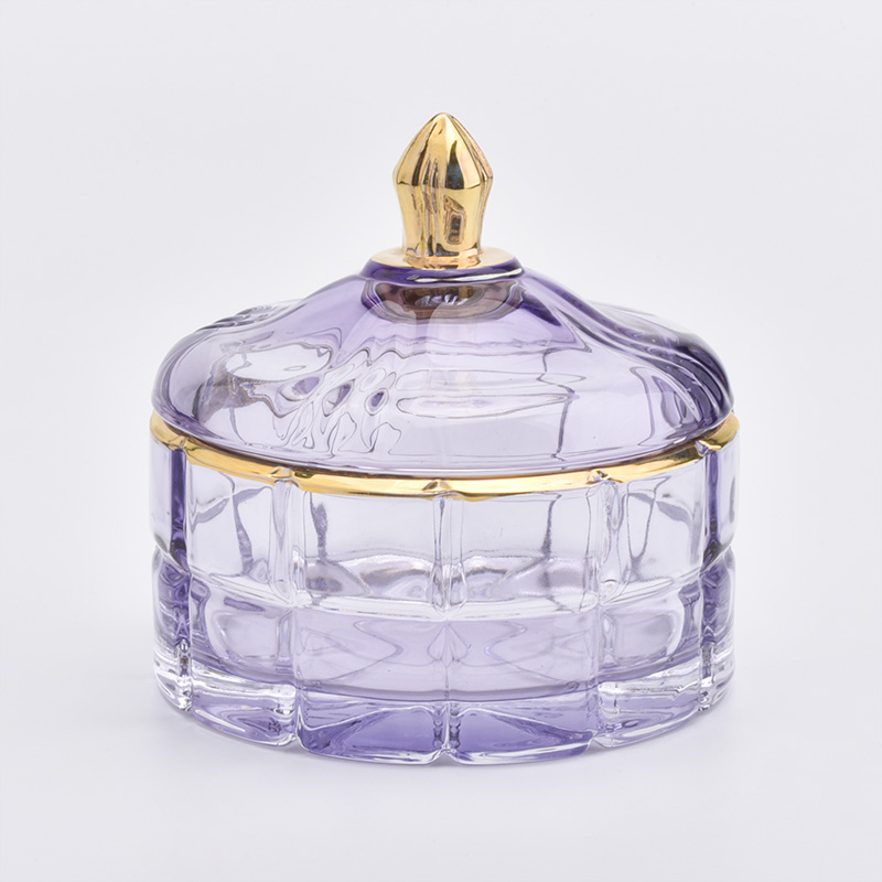 Luksusowy szklany świecznik z pokrywką