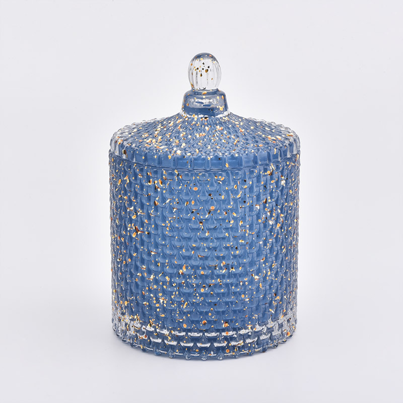 Vaso candela in vetro di lusso con coperchio in varie dimensioni