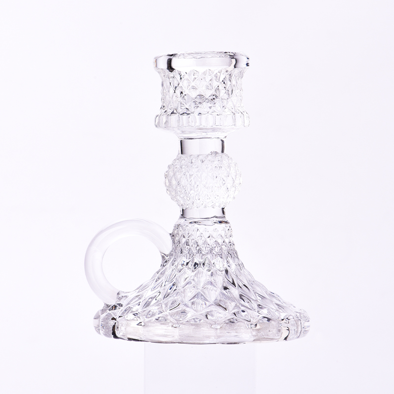 Luxury Kettle Shape Glass Bandlersrs Crimle Clear Candlestick