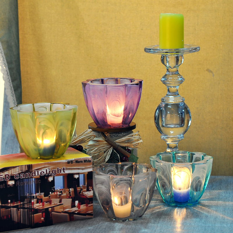 Machine made glass candle holders