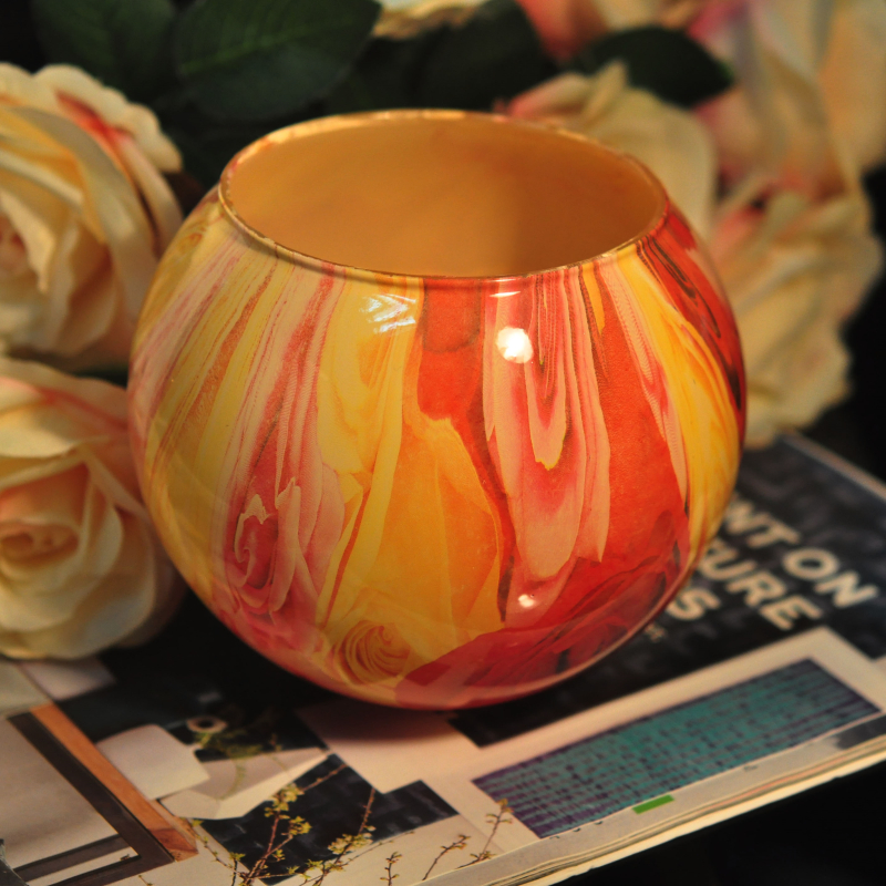 Marmo candela vaso di vetro