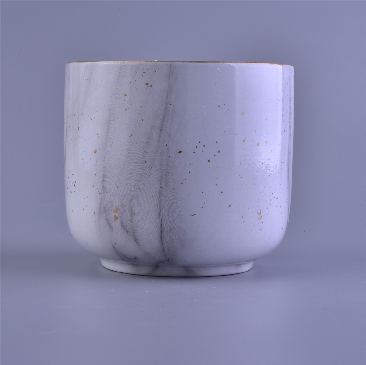 Marble pattern ceramic candle jar for home fragrance