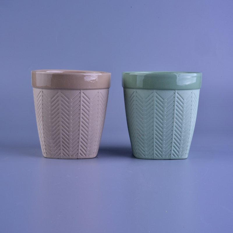 Matte Albero pattern di ceramica Candelieri con 2 colori vetrificato internamente