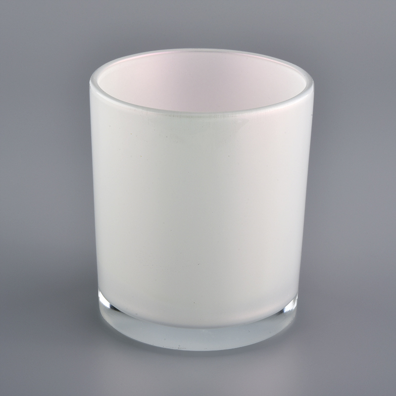 哑光虹彩16盎司玻璃蜡烛罐，用于家庭装饰