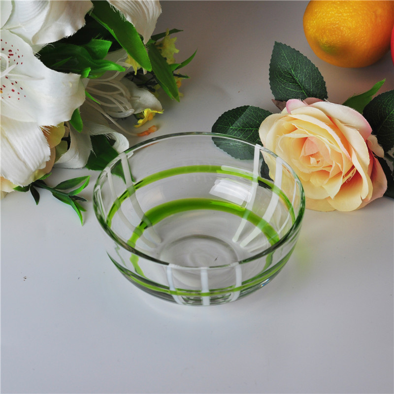 Mixture Clear & colored glass bowl shape candle holder