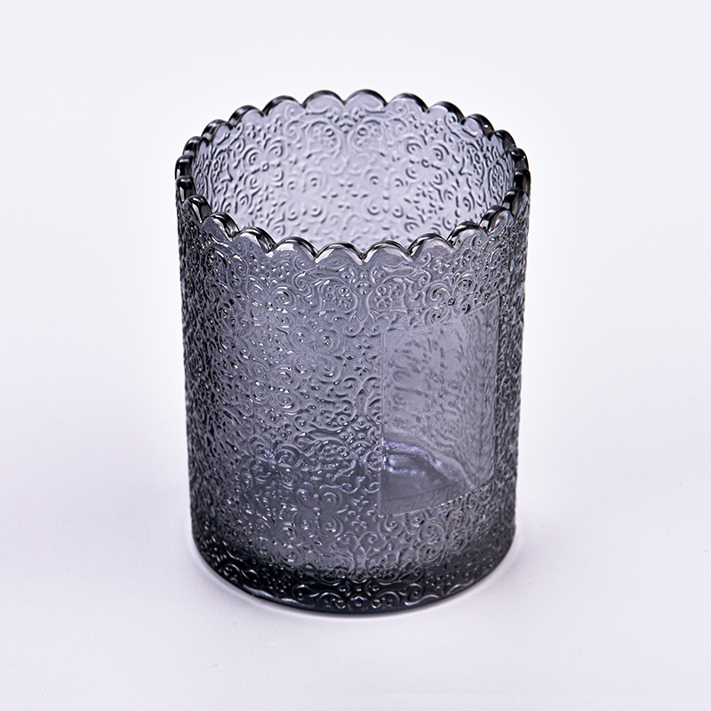 Ornamento de fragrância moderna fumaça de vela de vidro de padrão cinza