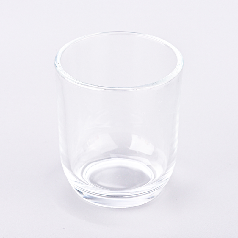 Proveedores de vasos de velas de vidrio transparente de fondo redondo moderno