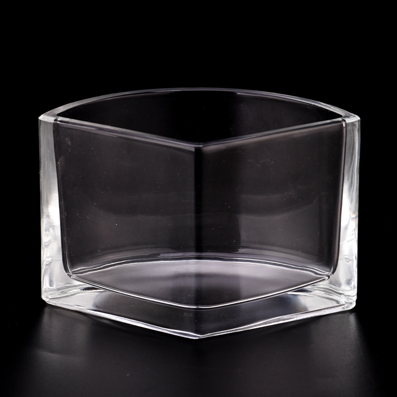 New 10oz glass candle jars fanshaped candle vessels manufacturer