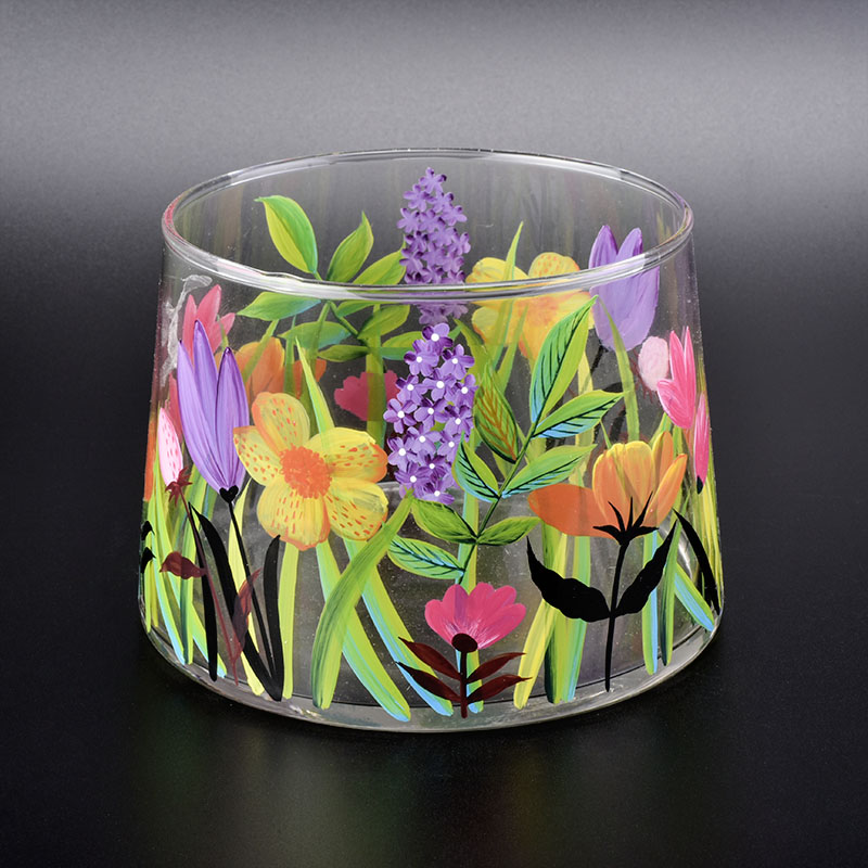 New Arrival Beautiful Hand Painted Glass Candle Jars