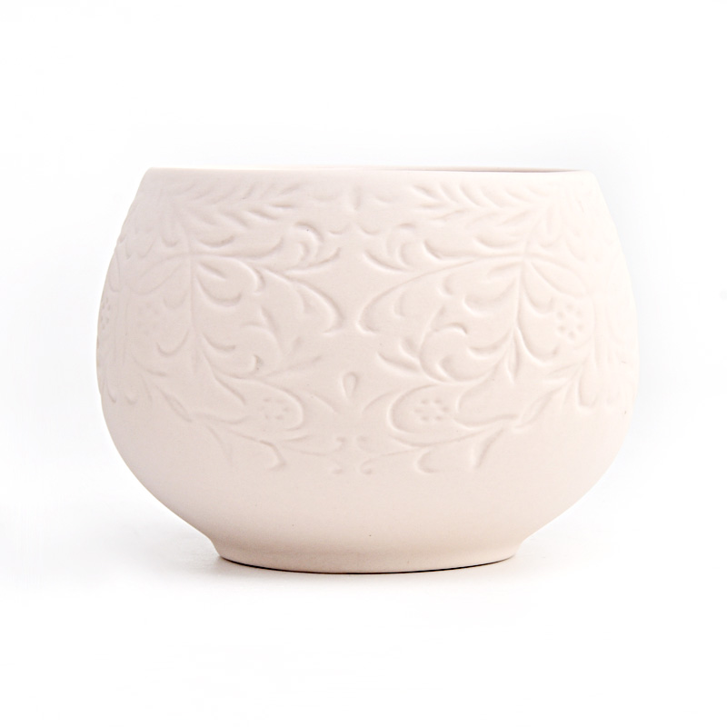 Nowy przylot ceramiczny pojemnik na świeca z logo wytłaczającym hurtowo