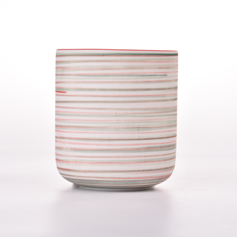 Nuovo vaso di candele in ceramica di arrivo Vessella candela in ceramica vuota Design unico all'ingrosso