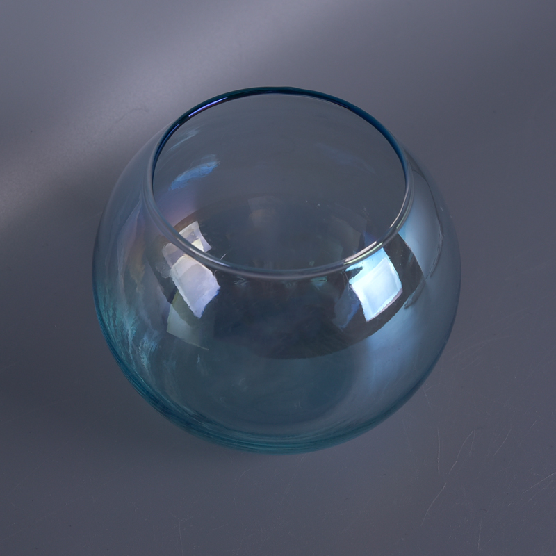 Nueva llegada Inicio decoración ion plating Ball forma vidrio vela jarras titulares