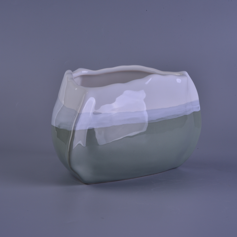 Nova forma de triângulo de chegada decorativos vasos de cerâmica vela