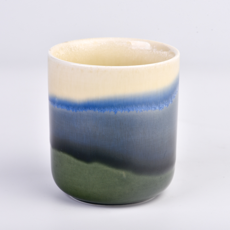 New design 400ml ceramic candle vessels round bottom jar