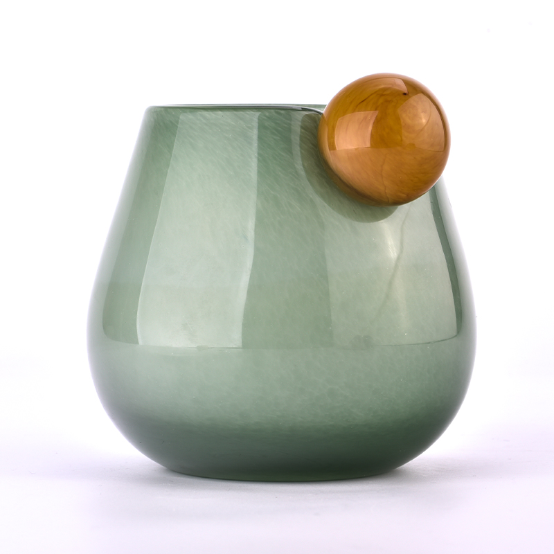 Nuevo diseño de velas de vidrio de gran capacidad con bola que efectúa al por mayor