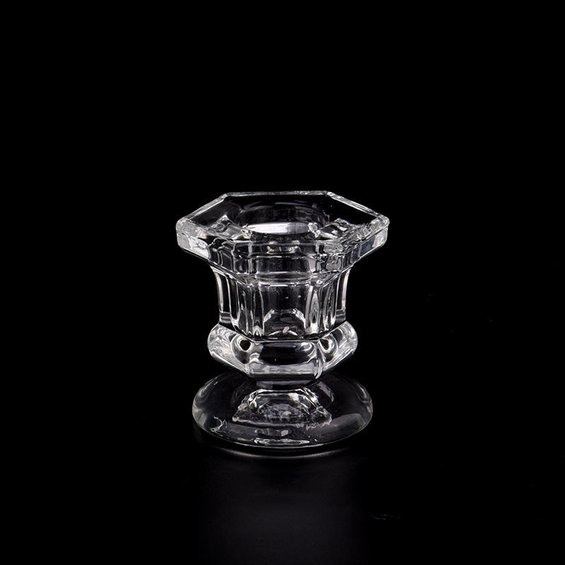 新しいデザインガラスのろうそく足ホルダーCrystal Glass Candelabraメーカー