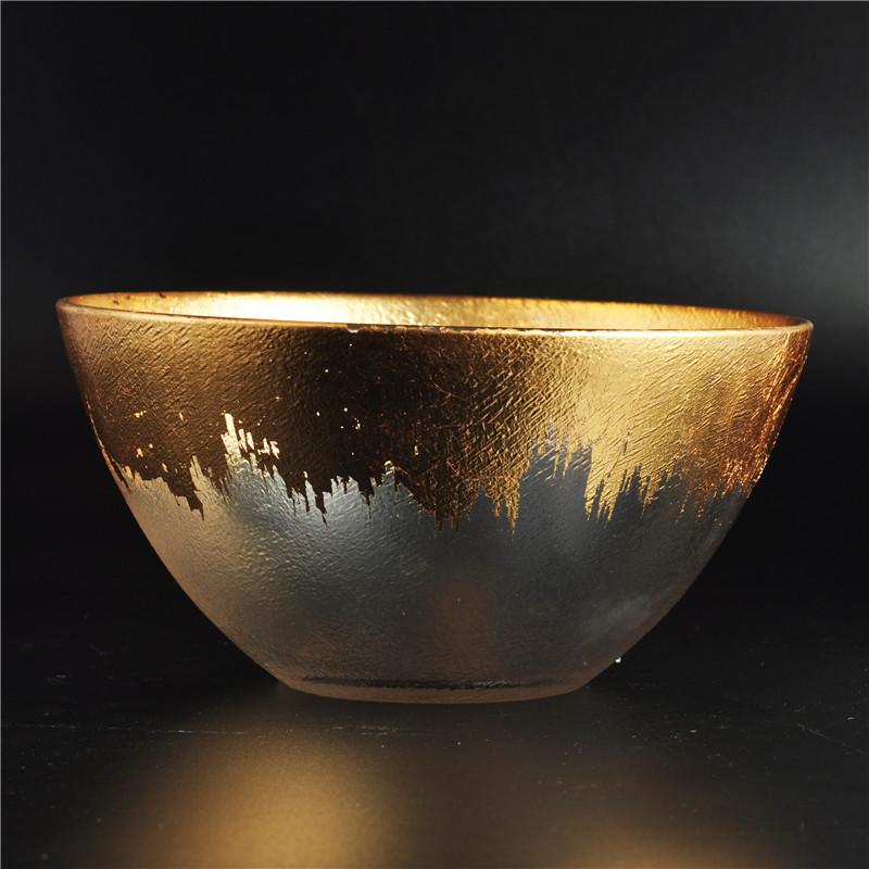 Nowy projekt złoty szklany świecznik szklany miskę do dekaracji domu