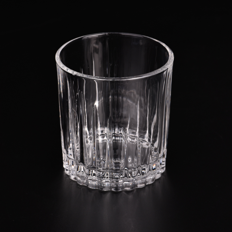 Nowy design okrągły szklany słoik świeca przezroczyste naczynia hurtowe