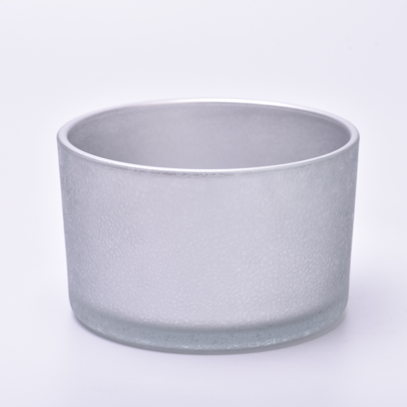 New large capacity silver glass candle vessels for candle making manufacturer