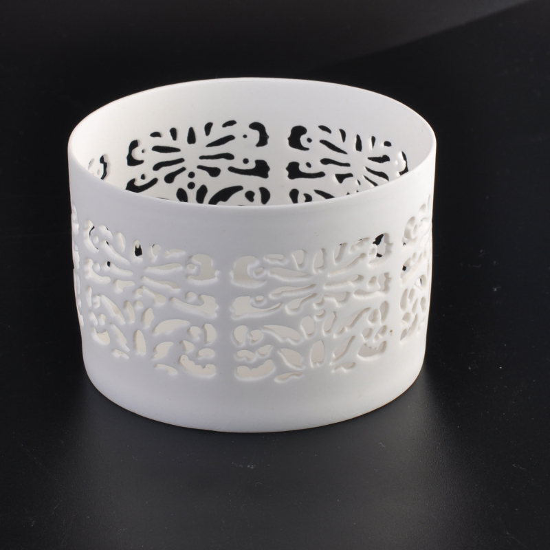 Nuovo porta-candele votive in ceramica bianca photophores