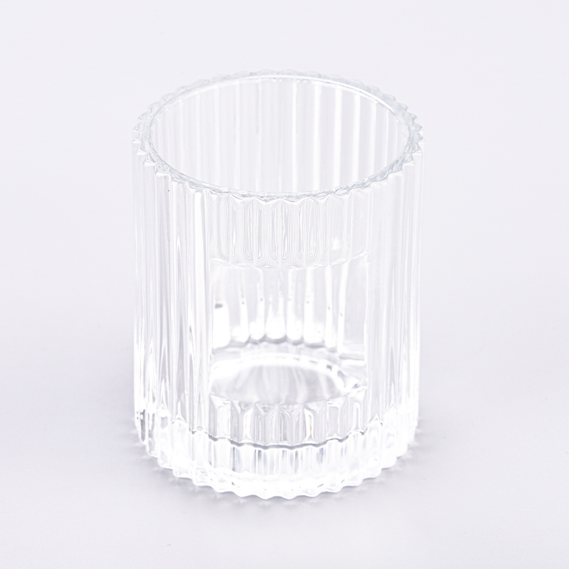 Bougeoir en verre de ligne verticale nouvellement conçue