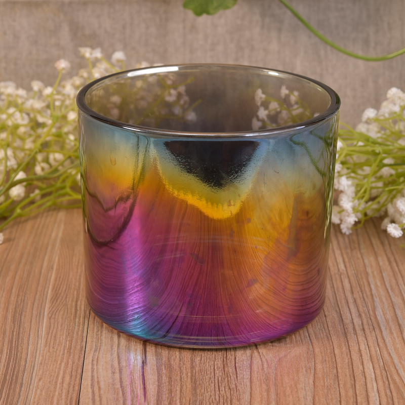 オンブルの虹色のガラスキャンドルの作成ホルダーカップ