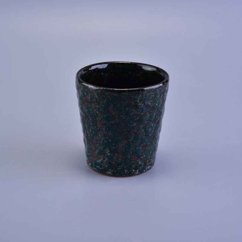 Original transmutation glaze ceramic candle holder