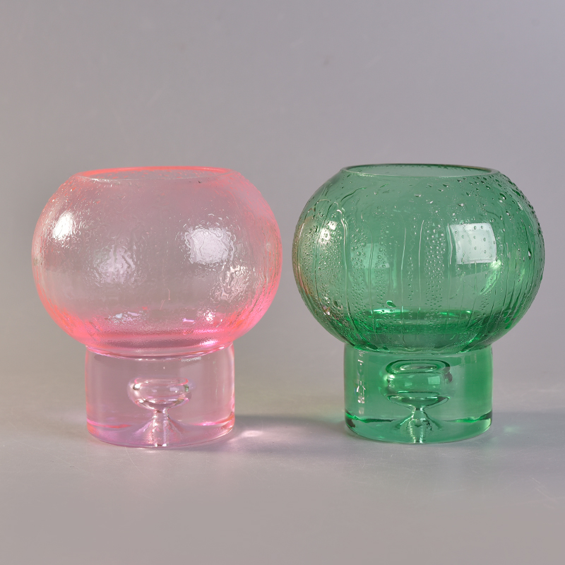 Rosa Kerzenhalter für Hochzeitsdekoration farbiger Glasbehälter