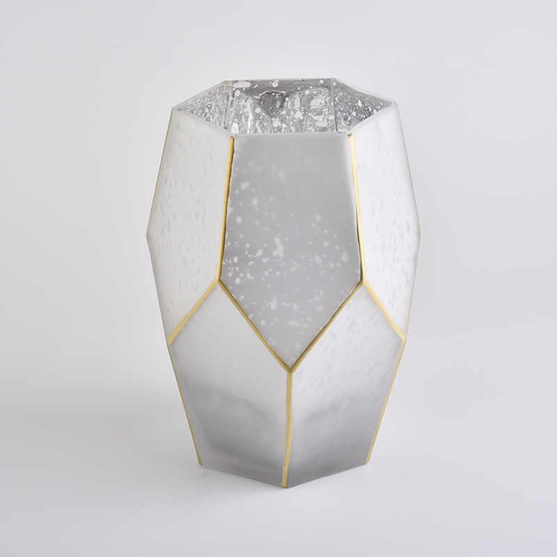 Polygon Glass Candle Holder Décoration intérieure