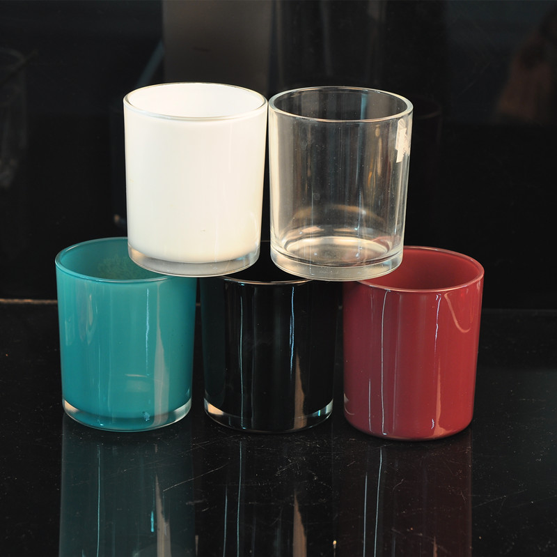 Pemegang lilin kaca berwarna 10oz yang disesuaikan dengan popular
