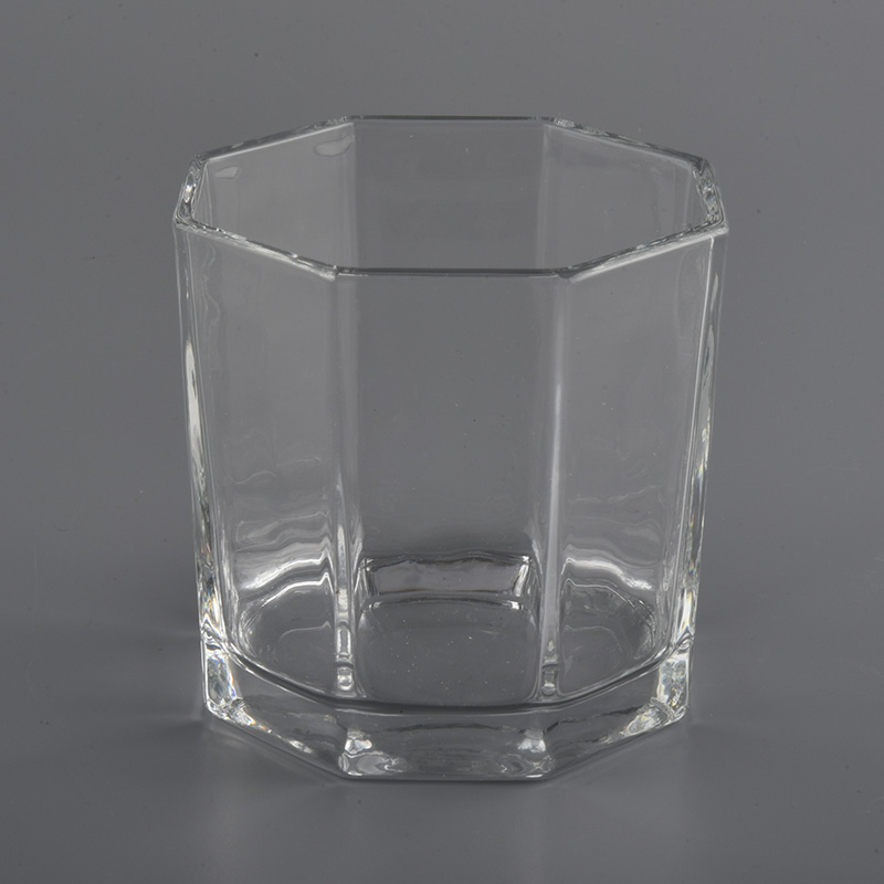 Custom Color Polygonal Glass Candle Jars For Candle Making