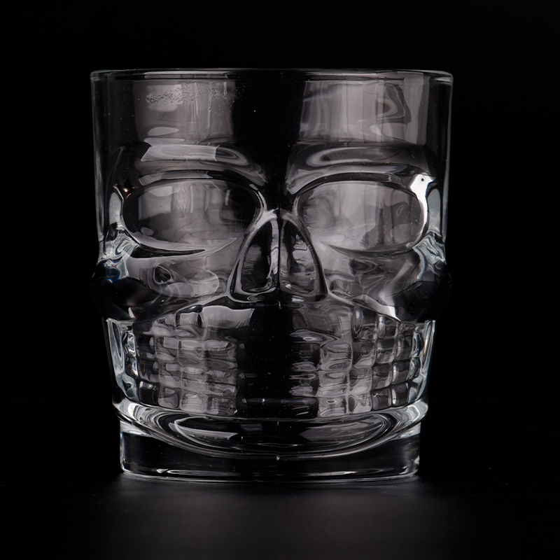 Popular personalizado de vela de vidrio transparente personalizado para decoración de Halloween