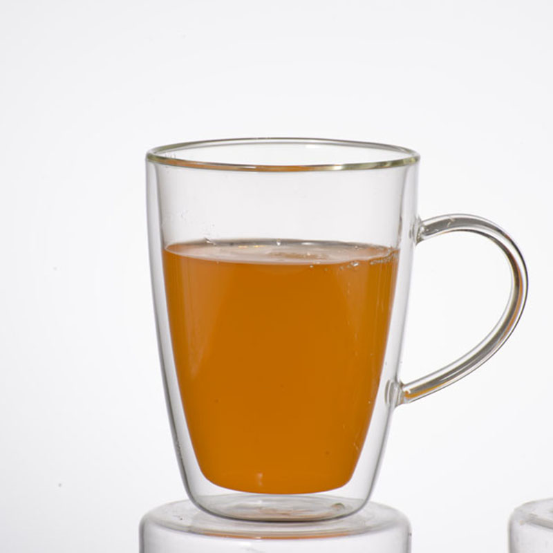 Werbegeschenk Doppelwand Glas Tasse Kaffee Glasschale