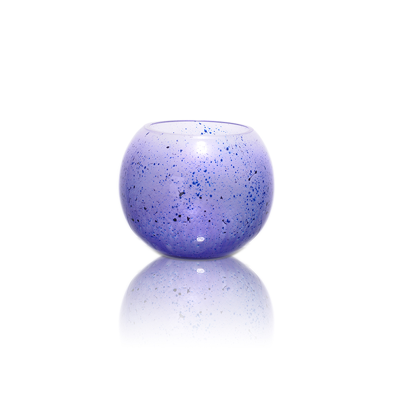Purple glass candle holder