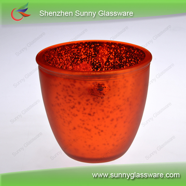 Plating merah 495ml mangkuk berbentuk lilin kaca