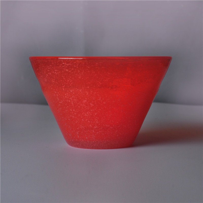 Tigela de vidro sólido vermelho para a decoração home