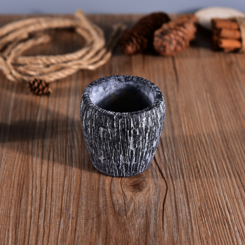 Retro ceramic votive concrete candle jar