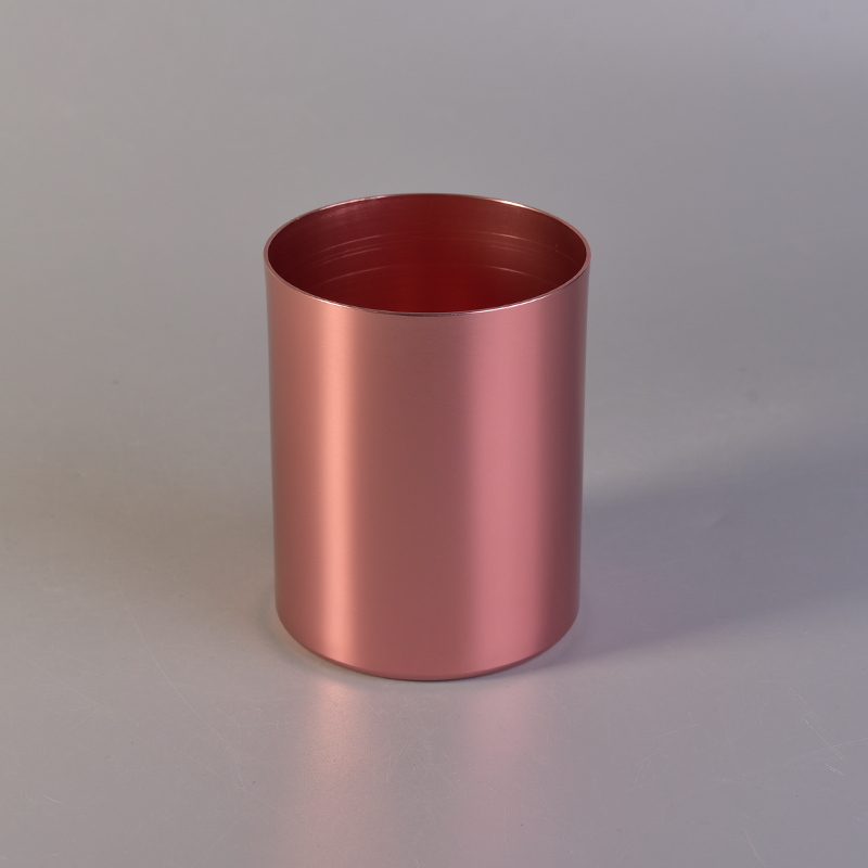 Metalowe świeczniki z metalową elektrodą w kolorze różowego złota
