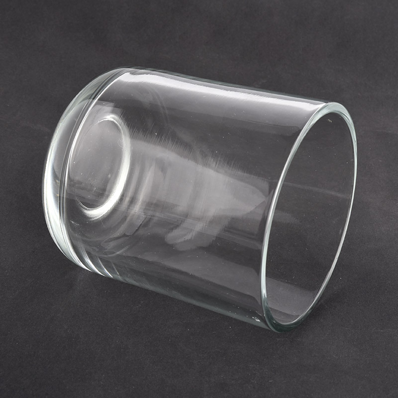 Round bottom clear glass candle jar for wholesale