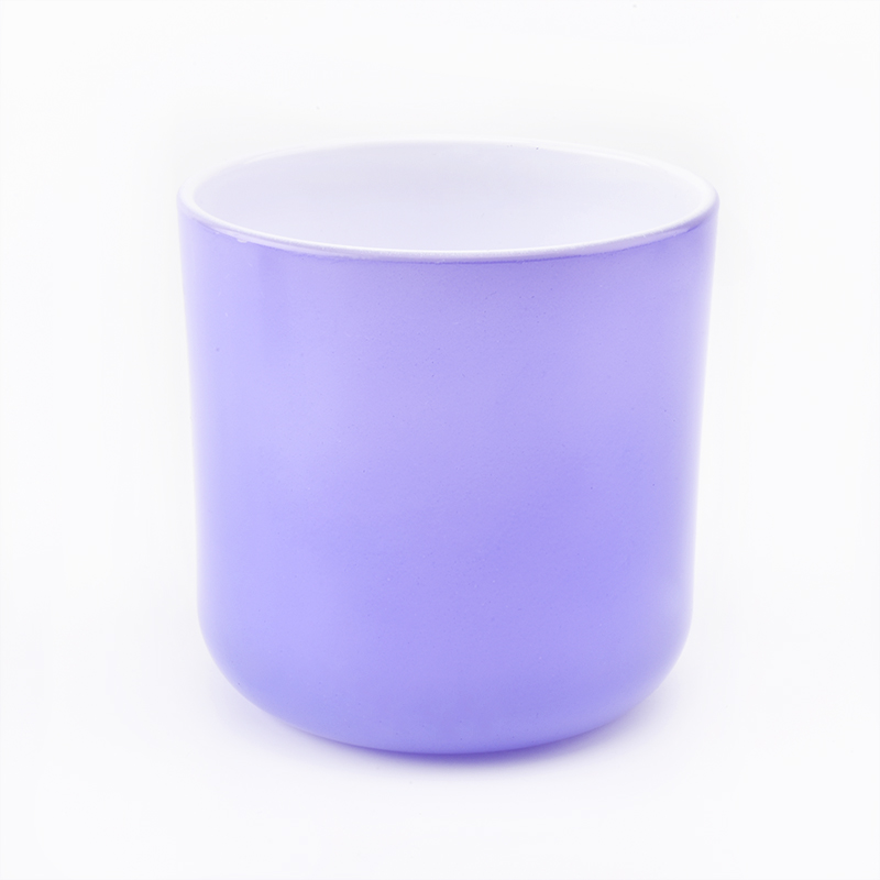 Round bottom glass candle holders with spraying color