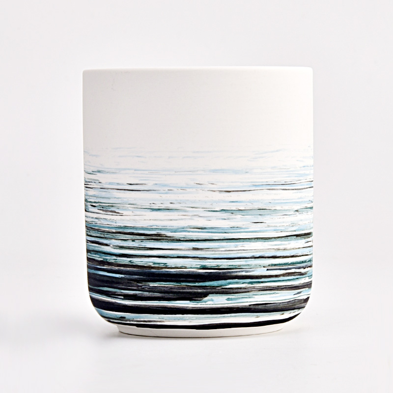 Vasos de cerámica de cerámica pintar jarra de velas de porcelana al por mayor