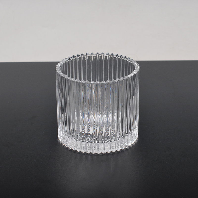 Round glass candle holder