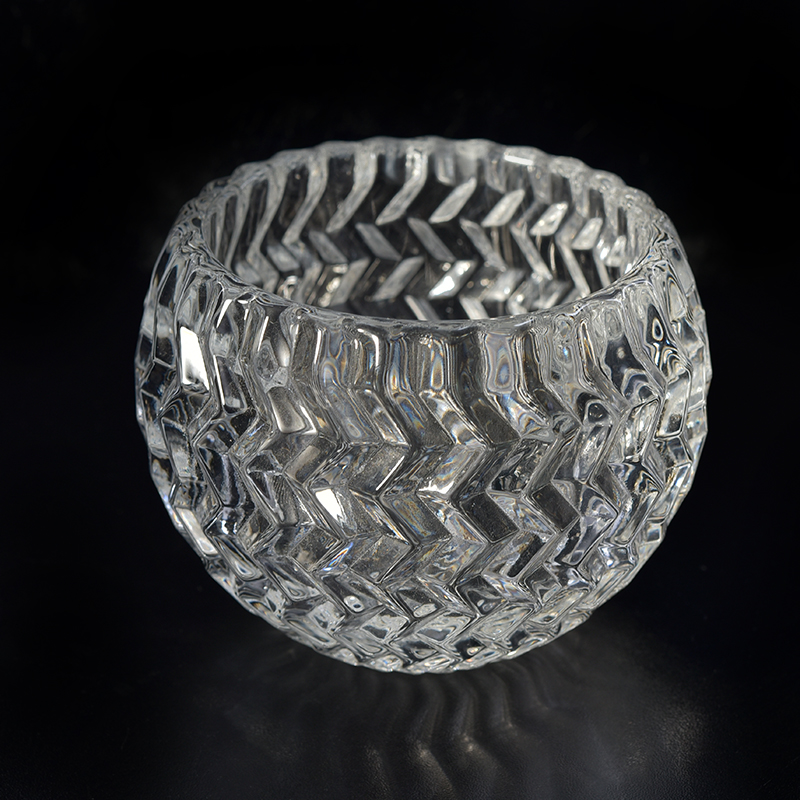 Round heavy glass candle holders wholesale