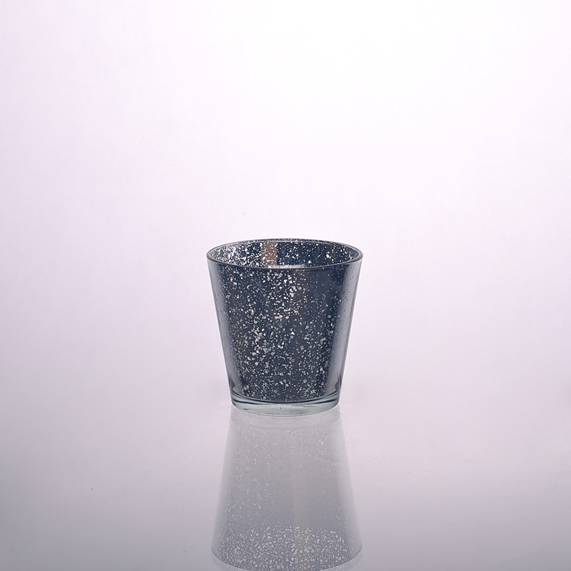 Barattoli di candela in vetro mercurio argento per la decorazione domestica