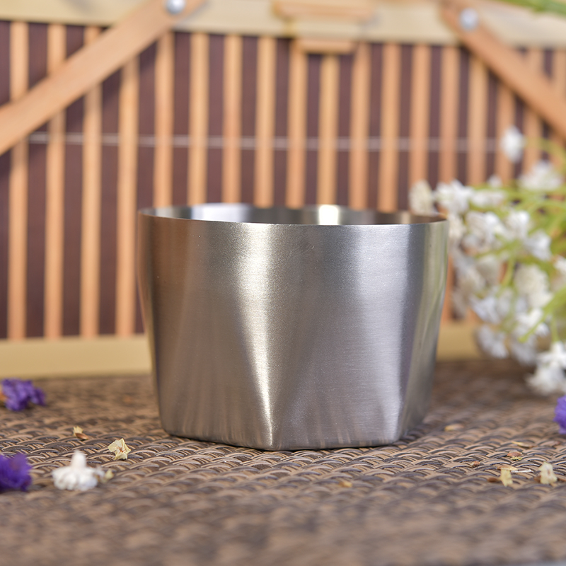 Silver stainless steel votive candle holder