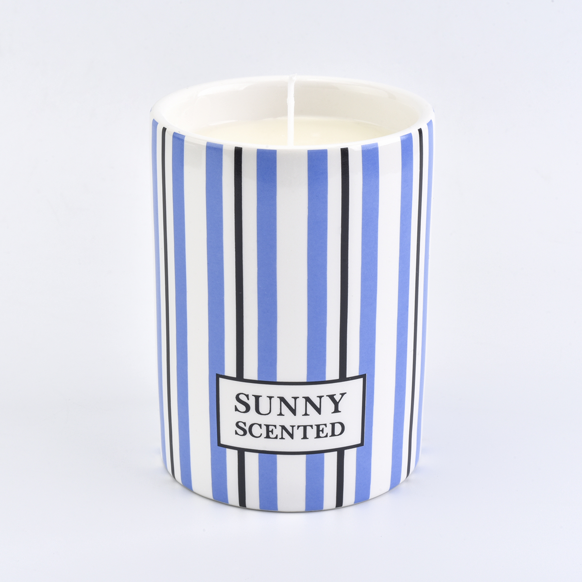 Logo personalizzato di barattoli di candela in ceramica dal design semplice