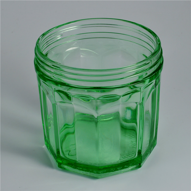 シンプルなスタイルの緑機械製瓶キャンドル