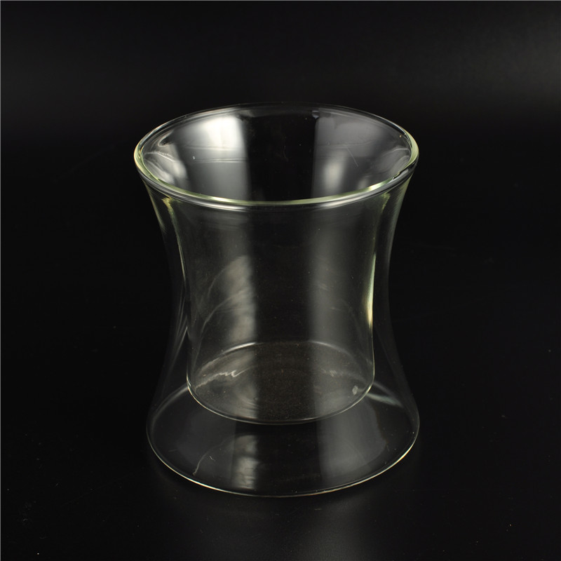 Special heat resistant borosilicate double wall glass tea cup
