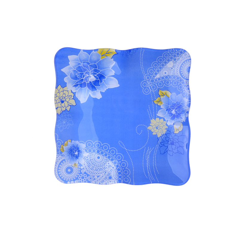 Square Glass Plates With Decal