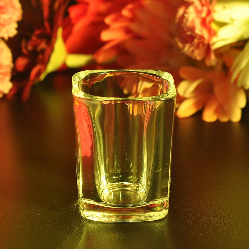 Square glass jar  for candle